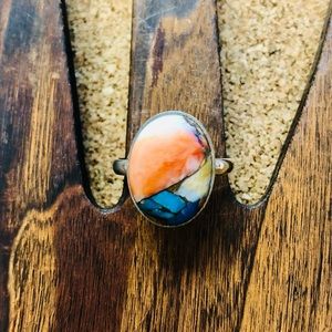 New Sterling Silver Turquoise Stone Ring Size 8.5